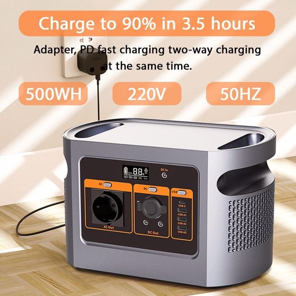 500Wh Power Station Outdoor Generator 1008W Portable Power Station, Two-Way Quick Charge 450,000 mAh (22.4 V), Mobile Power Generator for Outdoors, Camping, Outdoors, Motorhomes, etc. - Image 5