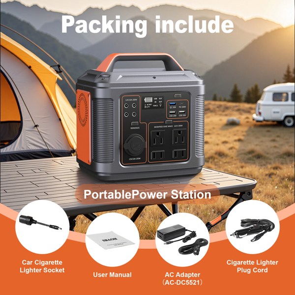Portable Power Station, 296Wh 80000mAh Lithium Battery with 300W (600W Surge) AC Outlets for Outdoor Camping RV Home,Camping Generator Solar - Image 5
