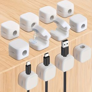12 Pack Magnetic Cable Clips [Cable Smooth Adjustable] Cord Holder, Under Desk Cable Management, Adhesive Wire Holder Keeper Organizer for Home Office Desk Phone Car Wall Desktop Nightstand(Maybe YunE