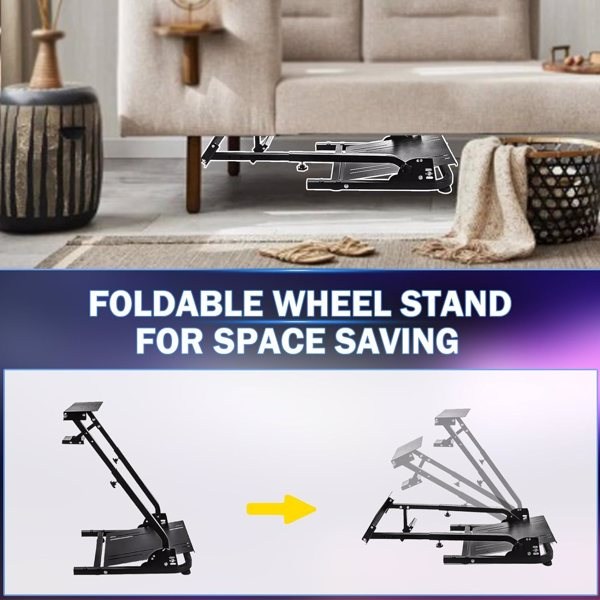 Racing Steering Wheel Stand, Adjustable Steering Wheel Stand, Simulator Racing Stand Compatible with Logitech G25/G27/G29/G920 Thrustmaster T300RS/ T300GT/T150RS TX Xbox PS4 PS5 PC Series - Image 5