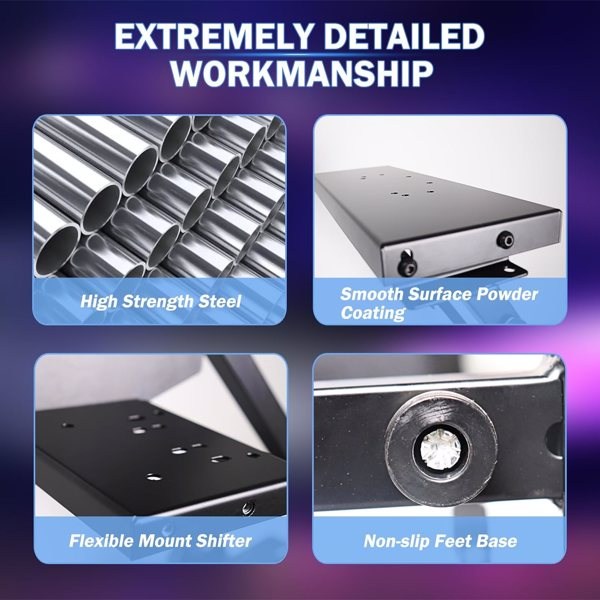 Racing Steering Wheel Stand, Adjustable Steering Wheel Stand, Simulator Racing Stand Compatible with Logitech G25/G27/G29/G920 Thrustmaster T300RS/ T300GT/T150RS TX Xbox PS4 PS5 PC Series - Image 4