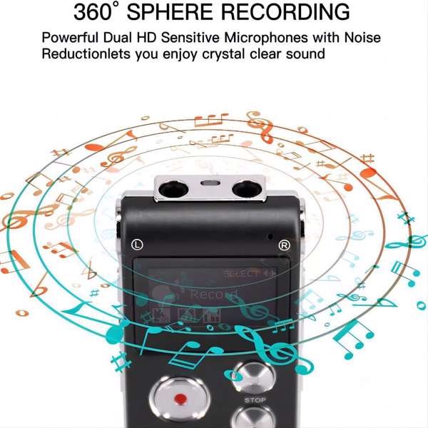 32GB Lecture Digital Voice Recorder Dictaphone Audio MP3 Sound Mini Recorder Mic - Image 3