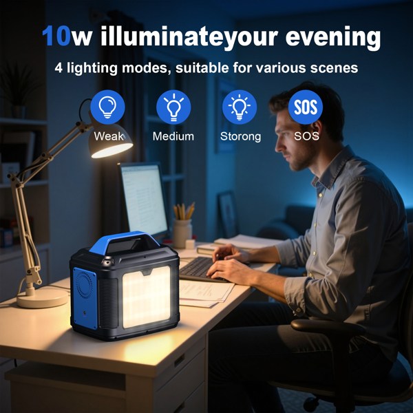 300W Portable Power Station, 296Wh 80000mAh Lithium Battery Generator Solar for Outdoor Camping RV Home,Power Supply - Image 7