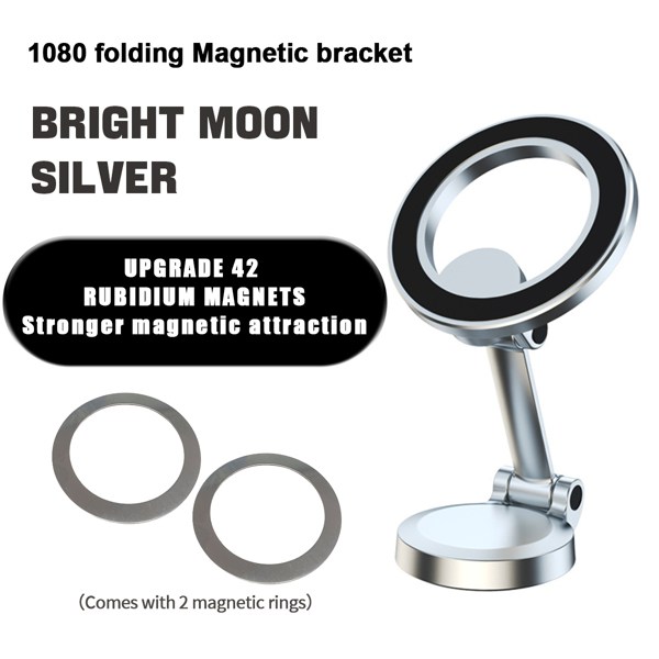 Silver Color Car Mount, Magnetic Phone Holder for Car, Hands Free iPhone Car Holder Mount Dash Phone Mount for Car Fit for iPhone 15 14 13 12 Pro Max Plus Mini Cases(Maybe YunExpress Logistics)