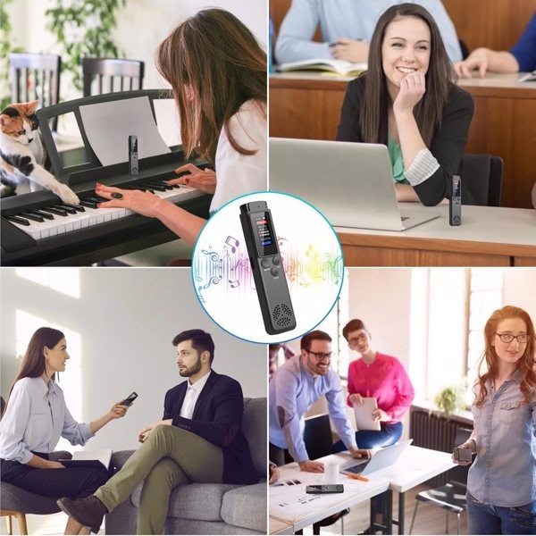 64GB Digital Voice Recorder Voice Activated Recorder for Lectures Meetings, Audio Recorder with Playback, Password, Variable Speed, Tape Recorder USB Charge, MP3 - Image 8