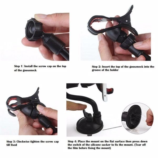 360° Car Windshield Mount Cradle Suction Cup Holder for Cell Phone GPS(tk/temu self-pickup orders) - Image 3