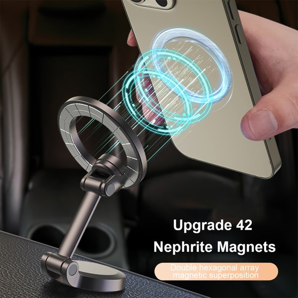 Silver Color Car Mount, Magnetic Phone Holder for Car, Hands Free iPhone Car Holder Mount Dash Phone Mount for Car Fit for iPhone 15 14 13 12 Pro Max Plus Mini Cases(Maybe YunExpress Logistics) - Image 6