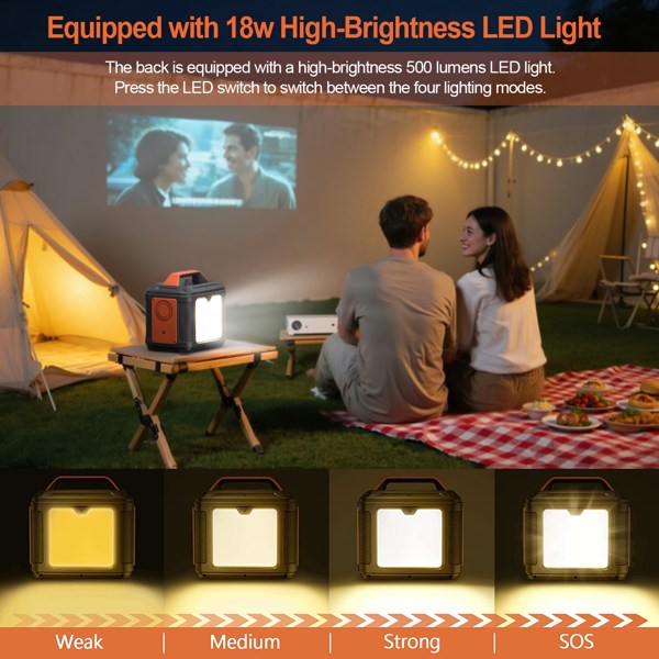 Portable Power Station, 296Wh 80000mAh Lithium Battery with 300W (600W Surge) AC Outlets for Outdoor Camping RV Home,Camping Generator Solar - Image 9