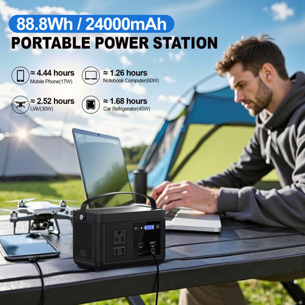Portable Power Station P86,88.8Wh 3.7 V LiFePo4 Battery,with 120W (150W Peak) AC Outputs, Solar Power Generator for Travel and Camping,estación de energia portatil - Image 8