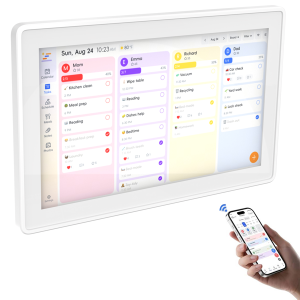 Digital Calendar,15.6-inch Digital Wall Planner & Chore Chart, Touchscreen Family Organizer for Schedules, Events & Reminders, Wall Mount Included, Smart Calendar Perfect for 2026 Planning (White Frame)
